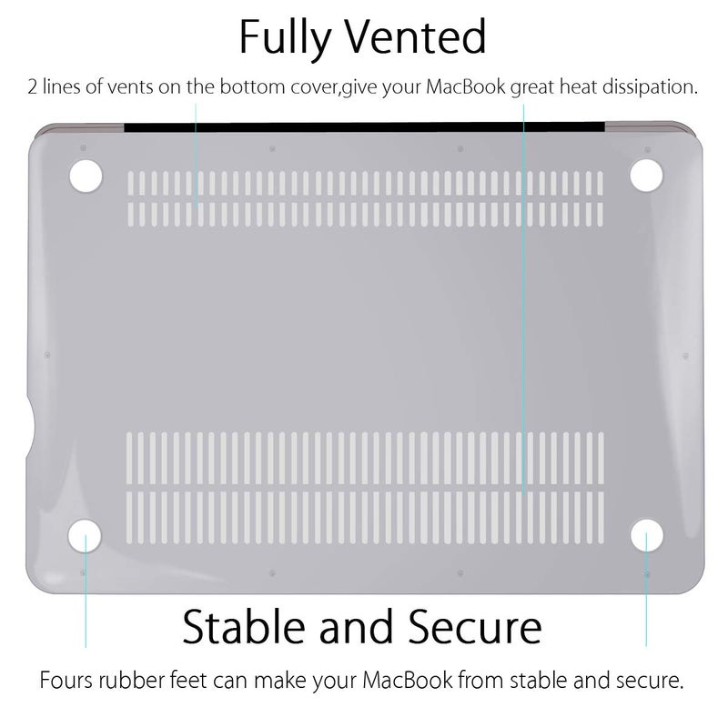 UESWILL Compatible with MacBook Pro 13 inch with CD-ROM (Late 2008-Mid 2012 Release) Model A1278, Glossy See Through Transparent Hard Shell Case Cover + Microfibre Cleaning Cloth, Crystal Clear - Image 5